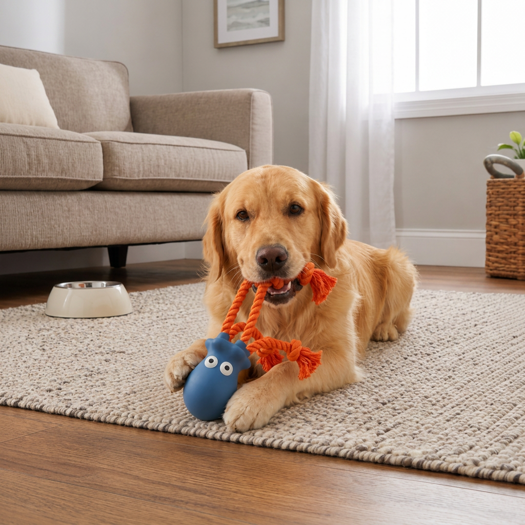 Durable Floating Dental Latex & Rope Dog Toy