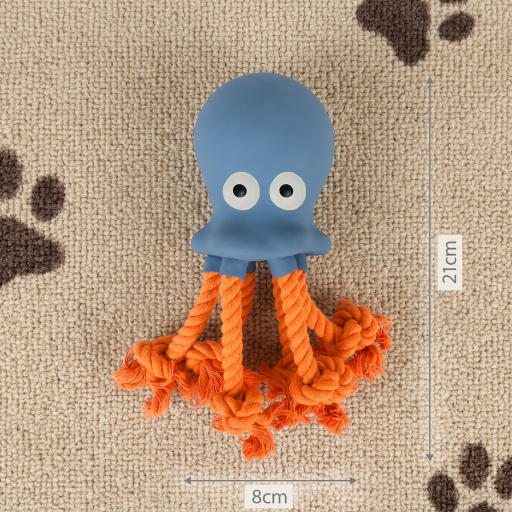Durable Floating Dental Latex & Rope Dog Toy