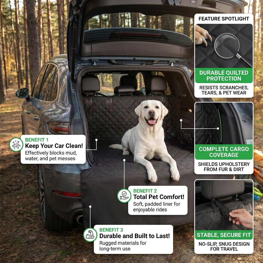 Waterproof SUV Dog Cargo Liner with Bumper Flap