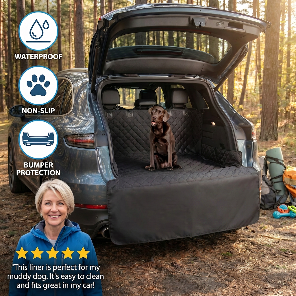 Waterproof SUV Dog Cargo Liner with Bumper Flap