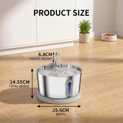 Smart Antibacterial Stainless Steel Pet Water Fountain – 4L Ultra-Quiet for Improved Pet Hydration & Health