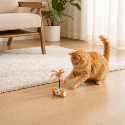 Self-Moving Feather Cat Teaser Toy