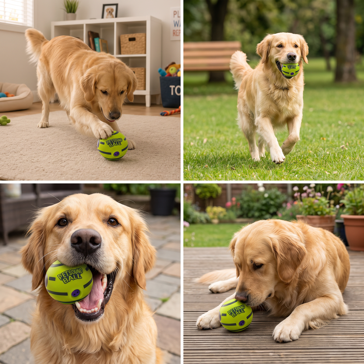 Interactive Squeaky Wobble Dog Ball – Durable Self-Play Toy