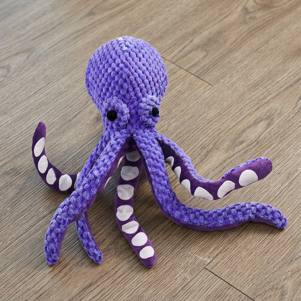 Large Octopus Plush Squeaky Dog Toy