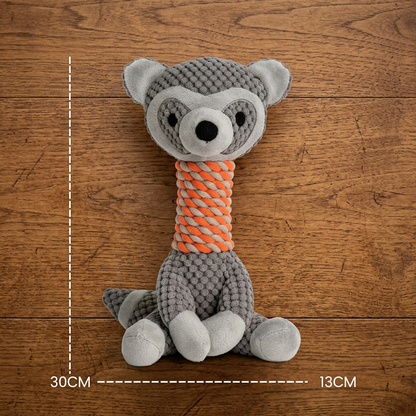 Durable Animal Plush Rope Dog Toy with Squeaker & Teeth Cleaning