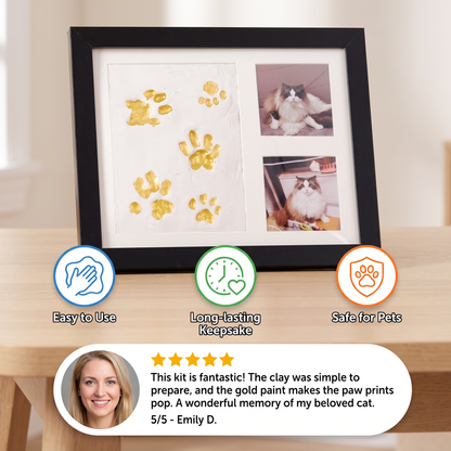 DIY Pet Paw Print Keepsake Frame Kit – Paw Impression & Photo Display