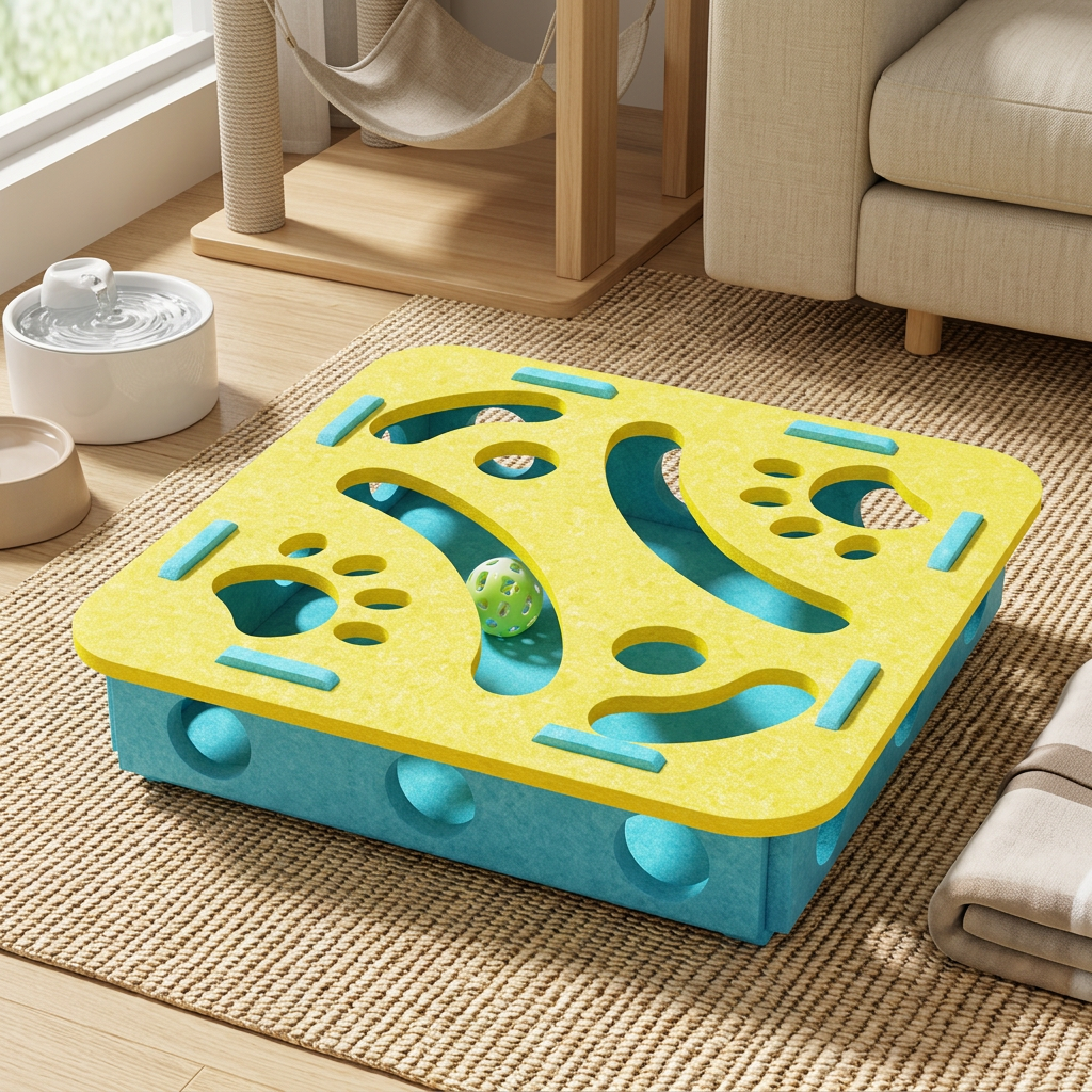 Interactive Cat Puzzle Felt Box Toy