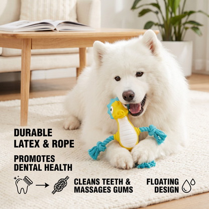 Durable Floating Dental Latex & Rope Dog Toy