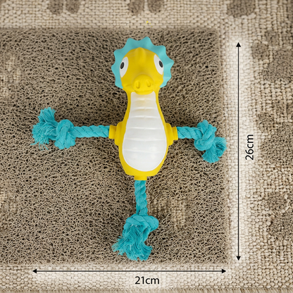 Durable Floating Dental Latex & Rope Dog Toy