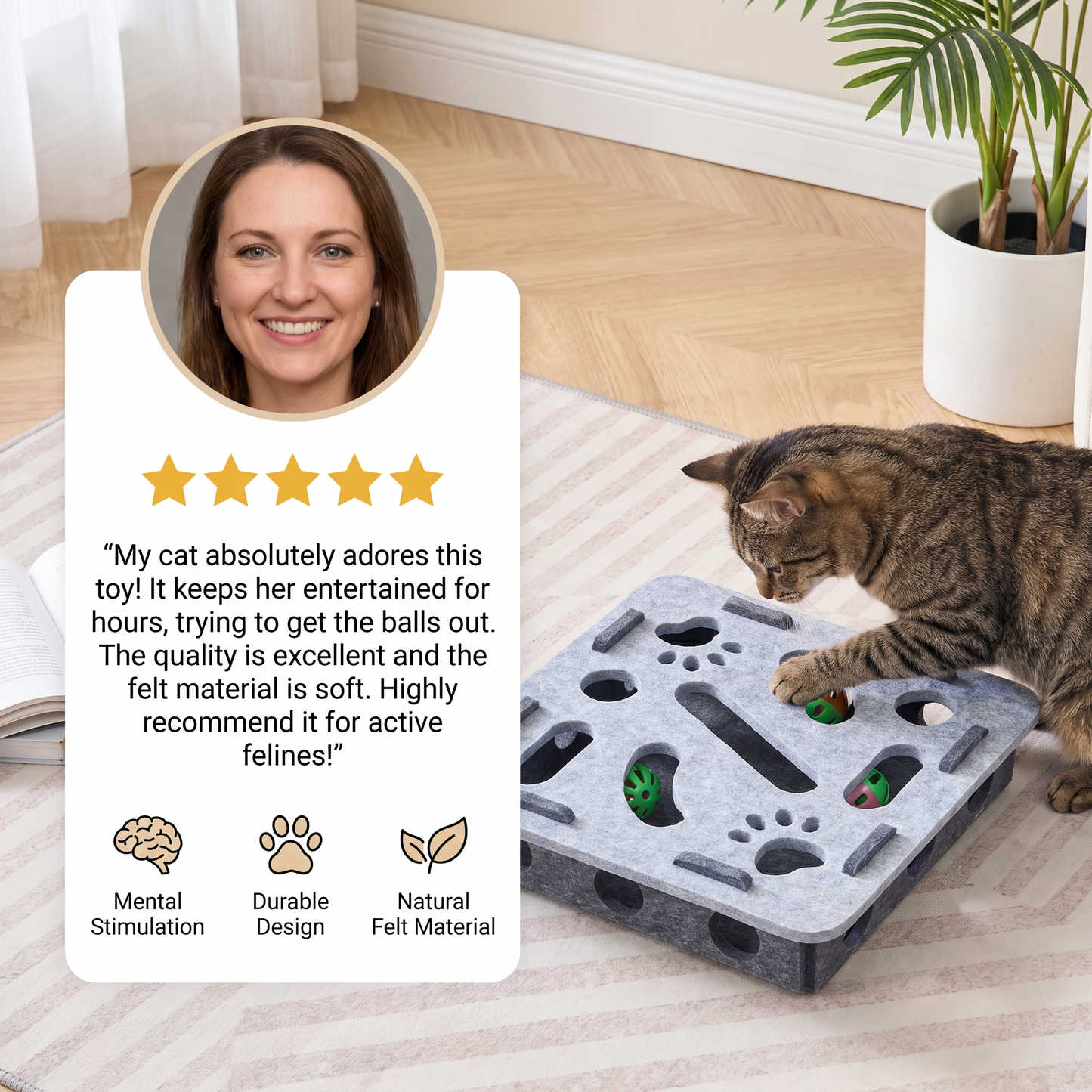 Interactive Cat Puzzle Felt Box Toy