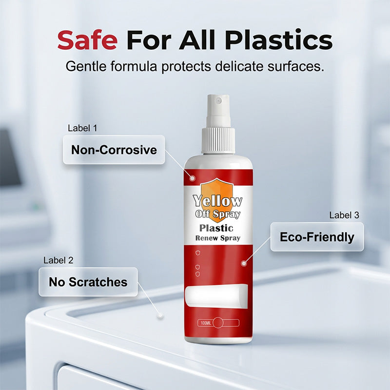 ⏳Limited-time Special Price:￡8.99 & 50% Off!!⏰Plastic Renew Yellow-Off Spray Cleaner🔥
