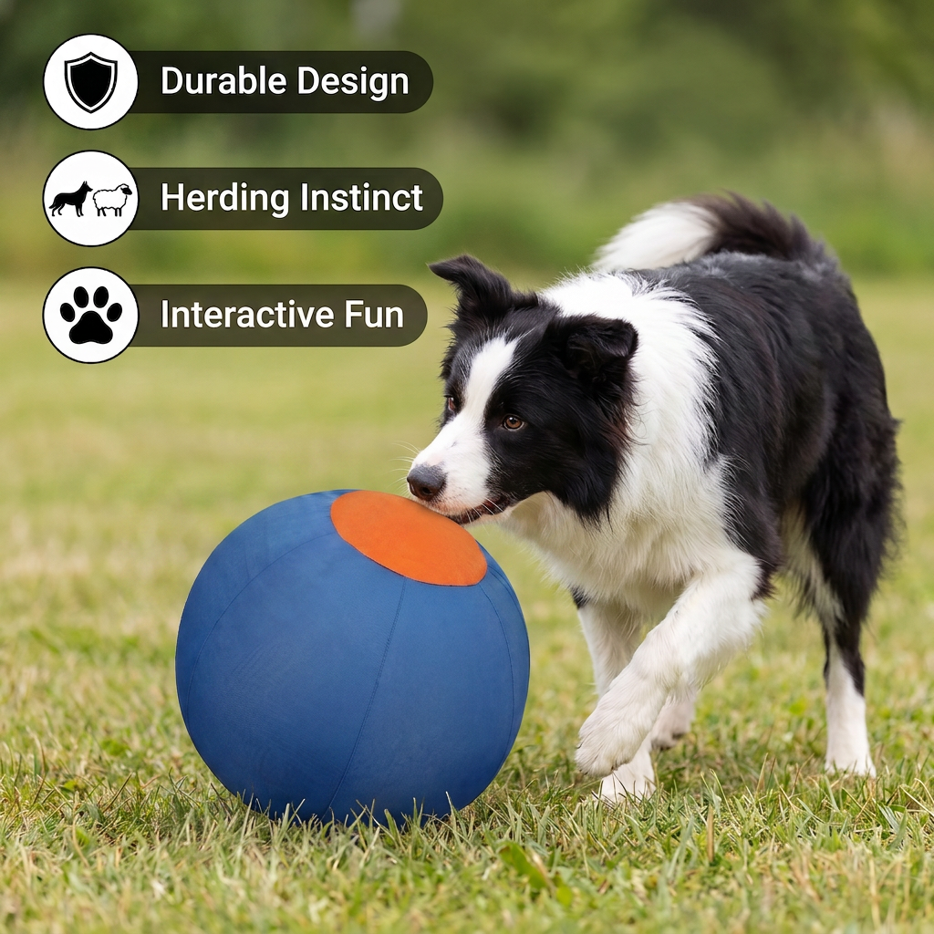 Inflatable Bite Resistant Herding Ball for Dogs – Durable Interactive Push & Chase Toy