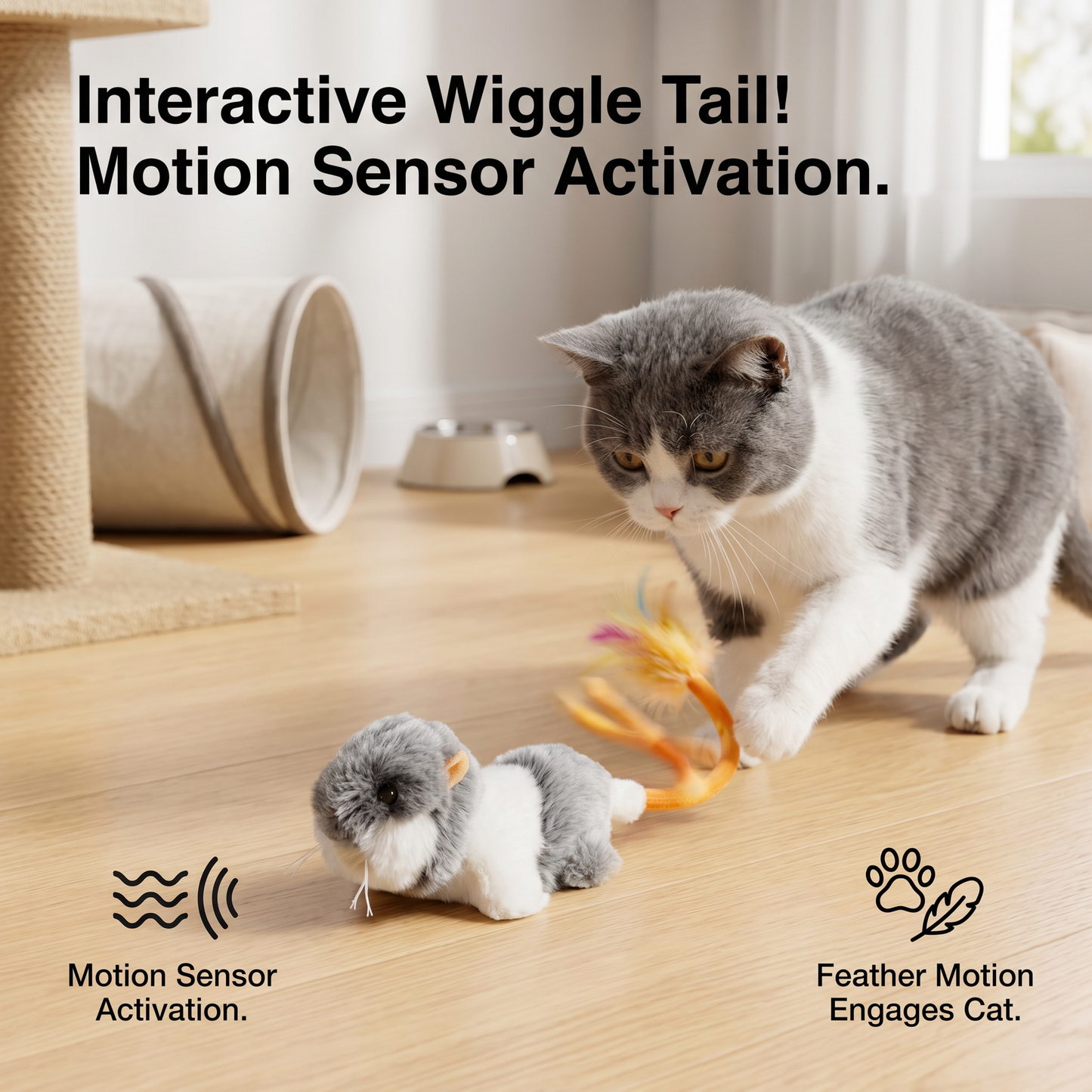 Wiggle Tail Mouse Cat Toy