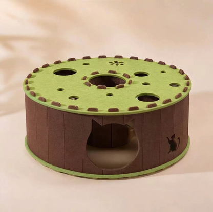 4-in-1 Foldable Cat Tunnel House – Interactive Hideaway, Scratcher & Play Bed