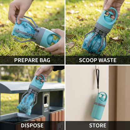Dog Poop Scooper with Bags – Portable Outdoor Cleaning Set