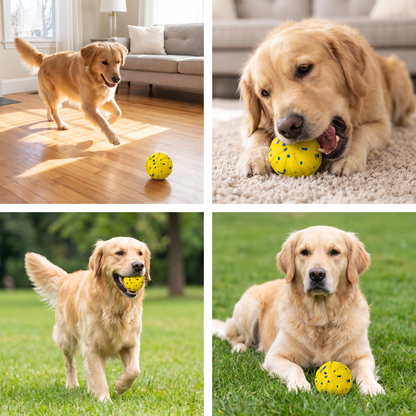 Interactive Rechargeable Dog Ball – Smart Rolling & Dental Chew Toy
